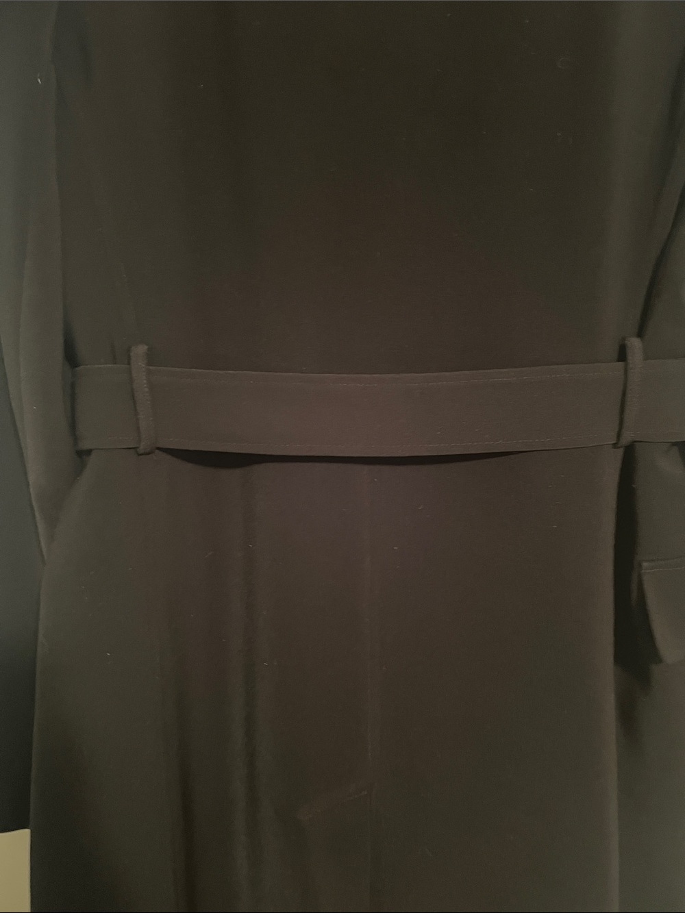 Calvin Klein Black Double-Breasted Belted Trench Coat Size S - Picture 6 of 9